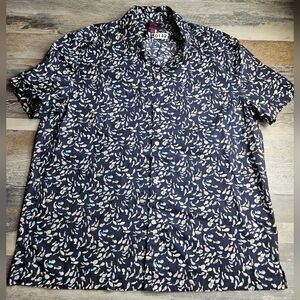 J. Crew X Liberty Fabrics SS Fish Pattern Short Sleeve Button Down Large